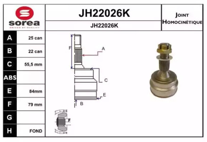 Шарнирный комплект SNRA JH22026K