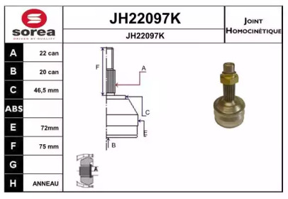 Шарнирный комплект SNRA JH22097K