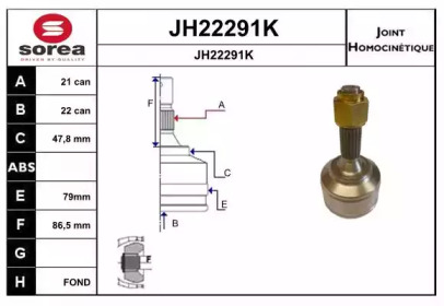 Шарнирный комплект SNRA JH22291K