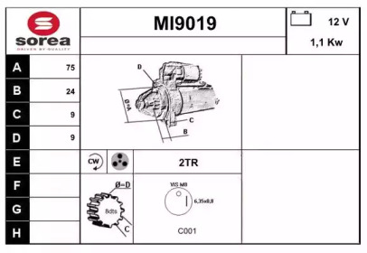 Стартер SNRA MI9019