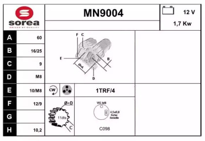 Стартер SNRA MN9004