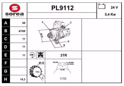 Стартер SNRA PL9112