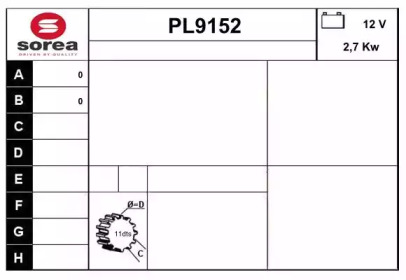 Стартер SNRA PL9152