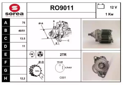 Стартер SNRA RO9011