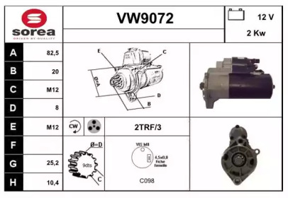 Стартер SNRA VW9072