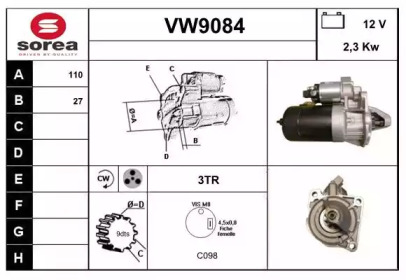 Стартер SNRA VW9084