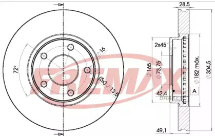 Тормозной диск FREMAX BD-0014