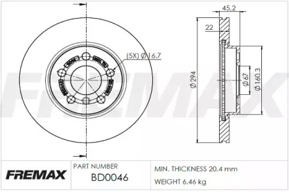 Тормозной диск FREMAX BD-0046