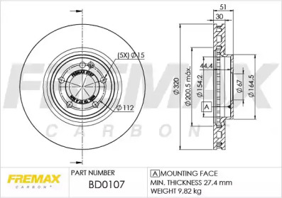 Тормозной диск FREMAX BD-0107