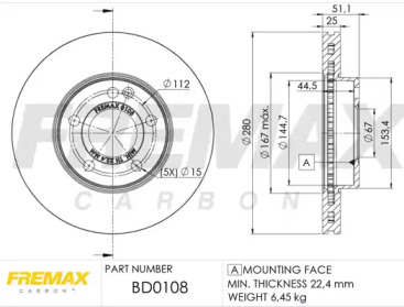 Тормозной диск FREMAX BD-0108