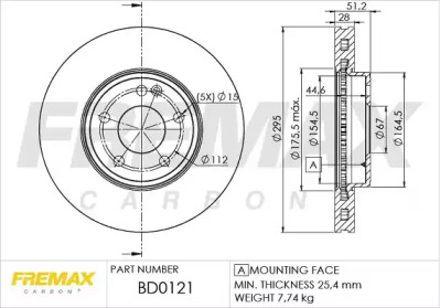 Тормозной диск FREMAX BD-0121