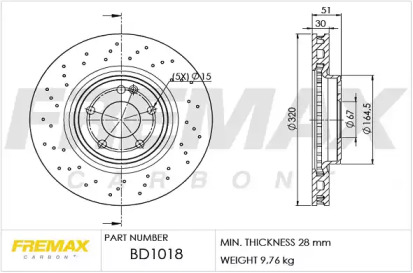 Тормозной диск FREMAX BD-1018