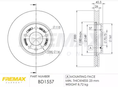 Тормозной диск FREMAX BD-1557