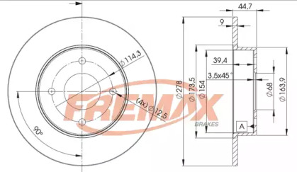 Тормозной диск FREMAX BD-2083