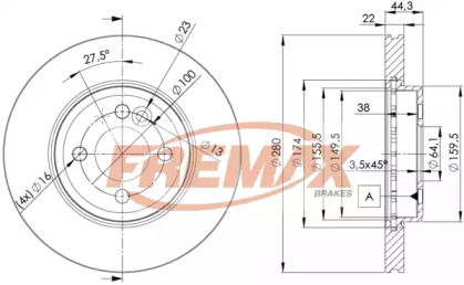 Тормозной диск FREMAX BD-2893