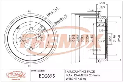 Тормозный барабан FREMAX BD-2895