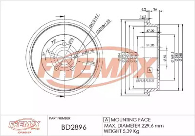 Тормозный барабан FREMAX BD-2896