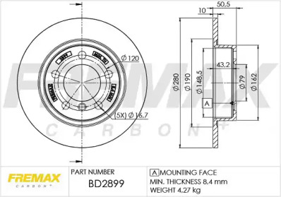 Тормозной диск FREMAX BD-2899