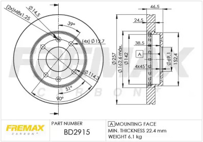 Тормозной диск FREMAX BD-2915