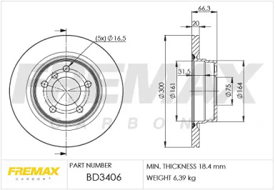 Тормозной диск FREMAX BD-3406