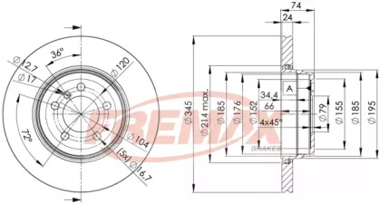 Тормозной диск FREMAX BD-3409