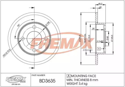 Тормозной диск FREMAX BD-3635