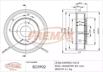 Тормозный барабан FREMAX BD-3902