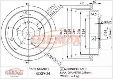 Тормозный барабан FREMAX BD-3904