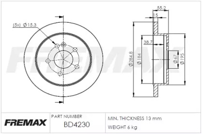 Тормозной диск FREMAX BD-4230