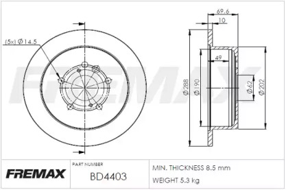 Тормозной диск FREMAX BD-4403