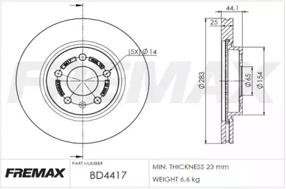 Тормозной диск FREMAX BD-4417