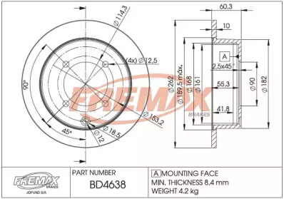 Тормозной диск FREMAX BD-4638