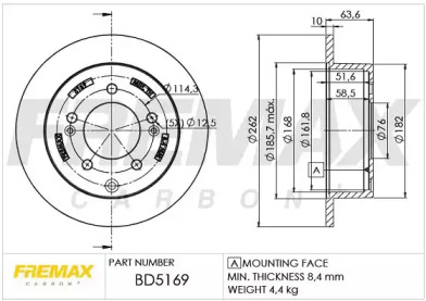 Тормозной диск FREMAX BD-5169