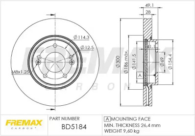 Тормозной диск FREMAX BD-5184