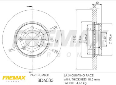 Тормозной диск FREMAX BD-6035