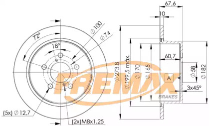 Тормозной диск FREMAX BD-7033