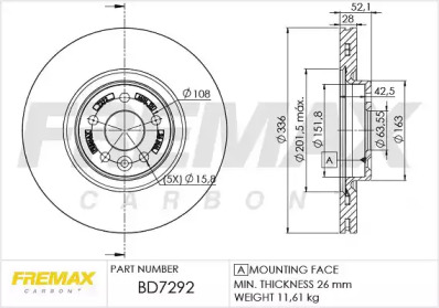 Тормозной диск FREMAX BD-7292