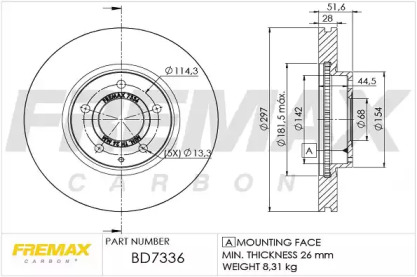 Тормозной диск FREMAX BD-7336