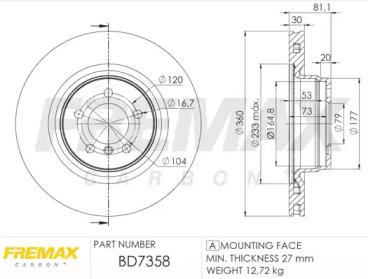 Тормозной диск FREMAX BD-7358