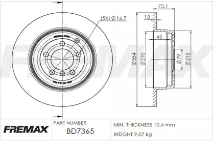 Тормозной диск FREMAX BD-7365