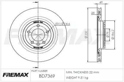 Тормозной диск FREMAX BD-7369