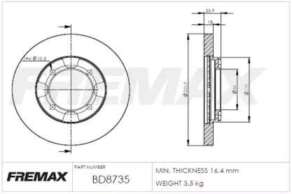 Тормозной диск FREMAX BD-8735