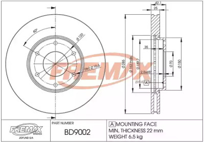 Тормозной диск FREMAX BD-9002