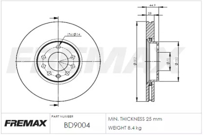 Тормозной диск FREMAX BD-9004