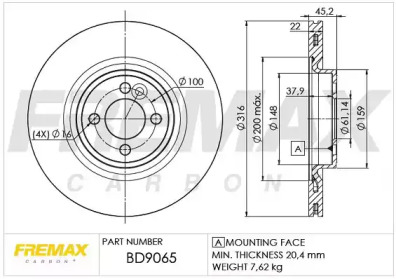 Тормозной диск FREMAX BD-9065