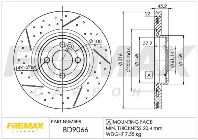 Тормозной диск FREMAX BD-9066