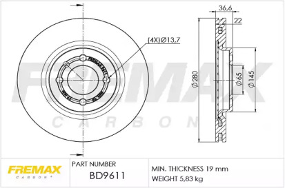 Тормозной диск FREMAX BD-9611