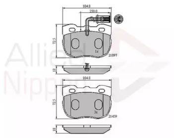 Комплект тормозных колодок COMLINE ADB1401