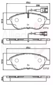 Комплект тормозных колодок COMLINE ADB11222