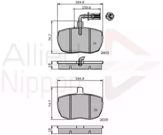 Комплект тормозных колодок COMLINE ADB1413